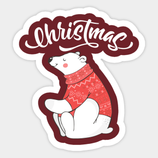 Funny Matching Christmas Sweater. Matching Sweaters For Couples. Sticker